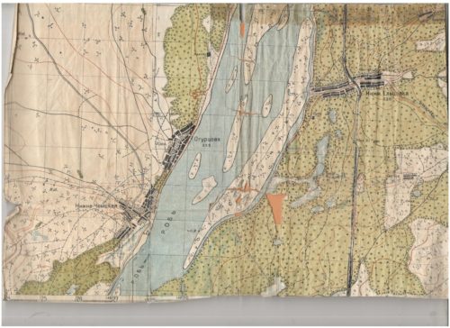 Карта побережья Оби до строительства ГЭС