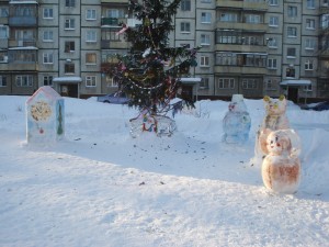 Снежный городок на Шлюзовой